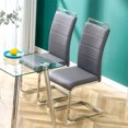 thumbnail image 2 of Dining Chairs Set of 2, PU Faux Leather Side Chair with High Back and U-Shaped Metal Legs, Upholstered Kitchen Chair, Modern Armless Chairs for Dining Room, Kitchen, Restaurant, Gray, 2 of 7