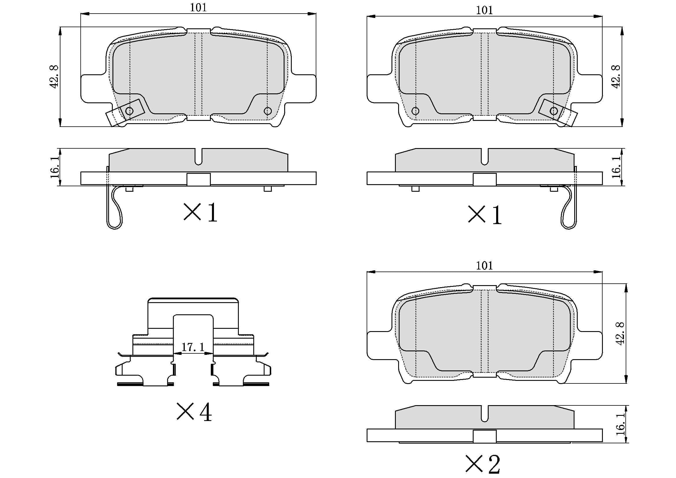 UltraHC 700 Brake Pad Set, Rear HC7.0865.0.C, Honda Odyssey 2004-2002
