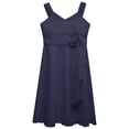 thumbnail image 3 of CHICTRY Girls Chiffon Sleeveless Formal Dress Juniors V Neck Bridesmaid Dress Cascading Ruffle Birthday Party Gown Navy Blue 14, 3 of 5