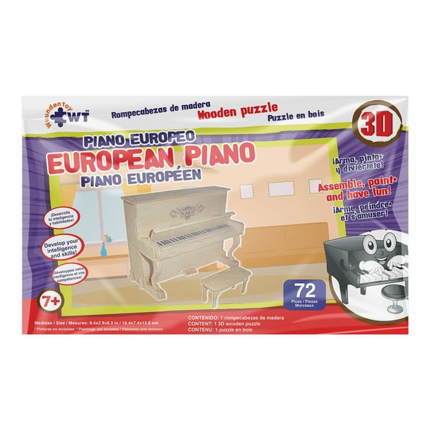 Rompecabezas de Madera 3D Grande Wuundentoy Piano Europeo 0820