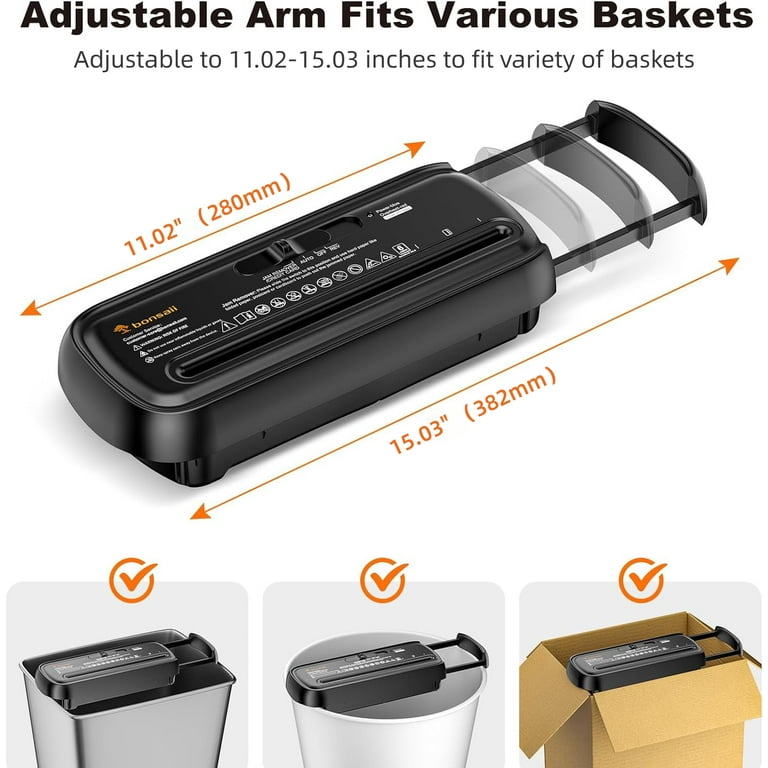 Bonsaii 6-Sheet Strip Cut Paper Shredder, 2.4-Gal