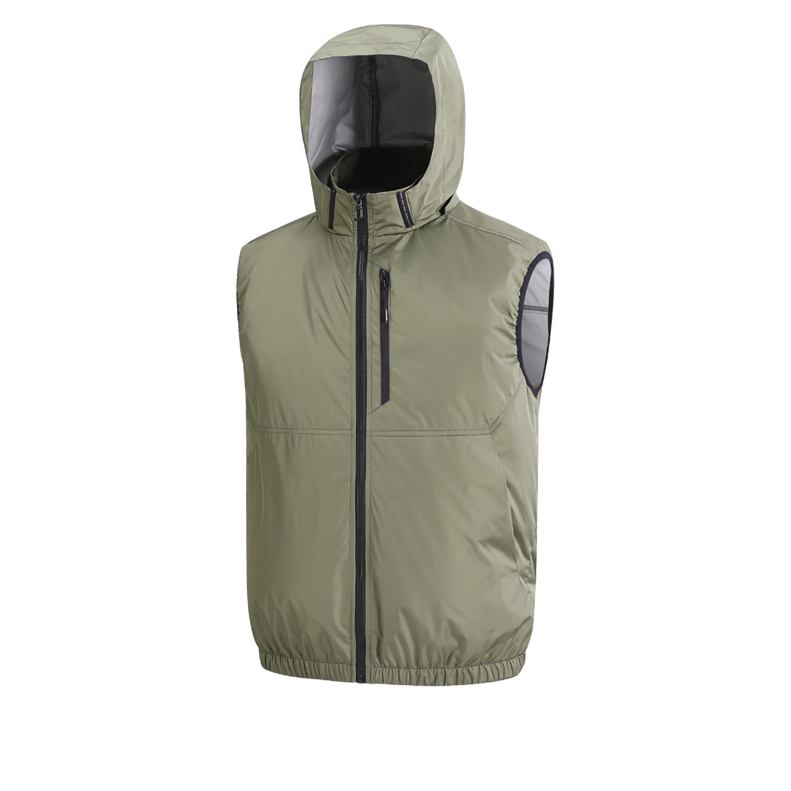 ZRGHAOYLQ Mens Athletic Workwear Vest Quick Dry Fashion Hooded Sleeveless Jacket Outdoor Running Workout Vest with Pocket