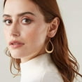 thumbnail image 6 of JUSIP Statement Long Gold Circle Simicircle Ball Dangling Earrings for Women Lightweight Circle Disc Coin Geometric Flat Brushed 18k Gold Plated Drop Dangle, 6 of 14