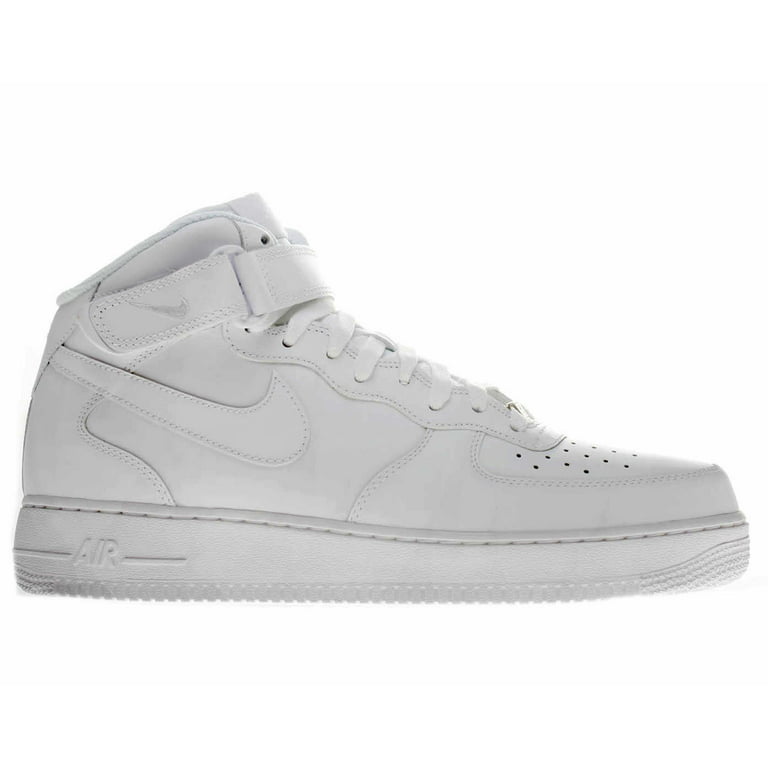 Nike Men's Air Force 1 07 Mid White / Ankle-High Leather Fashion Sneaker -  8.5M 