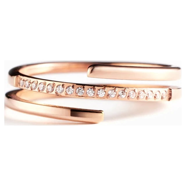 Anillo de plata de ley S925 con doble capa cruzada, moderno anillo de dedo índice simple de tres líneas para mujer