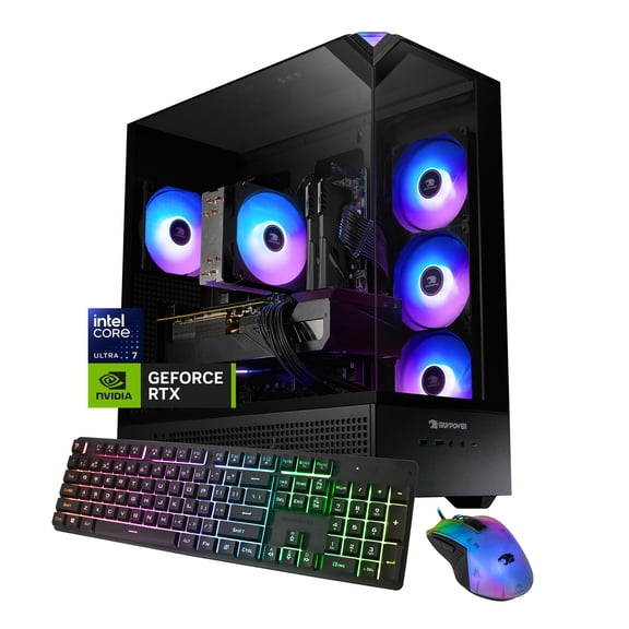 iBUYPOWER Element Gaming PC Desktop Computer Intel Core Ultra 7 265F CPU, NVIDIA GeForce RTX 5060Ti 8GB GPU, 32GB DDR5 RAM, 2TB NVMe SSD, Windows 11 Home, Keyboard, Mouse – Black