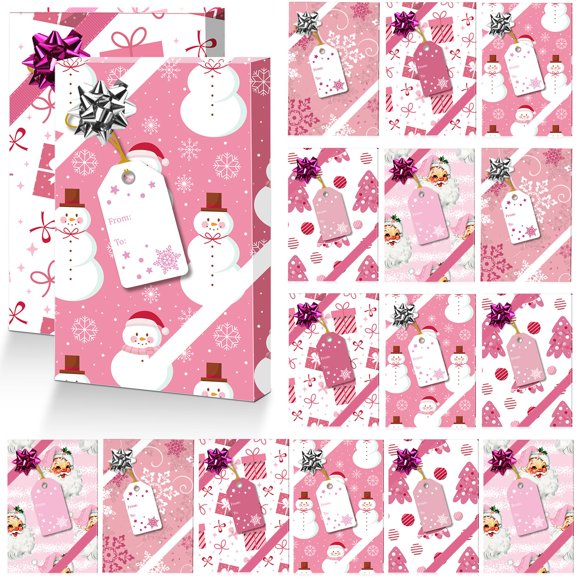 Estuches para tarjetas de regalo TecUnite, 30 unidades, color rosa, Navidad, 12 x 8 x 2 cm