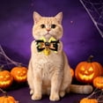 thumbnail image 5 of Detachable Halloween Pet Bow With Jingle Bell, Purple Black Witch Pumpkin Bat Ribbon Bow Collar Decor For Cats & Small Dogs, 5 of 5