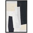 thumbnail image 2 of IDEA4WALL Framed Canvas Art Wall Decor Black, White and Biege Color Block Abstract Brushstroke Oil Painting Minimalism Decorative Elements for Dorm Home Office - 24"x36", 2 of 4