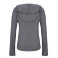 thumbnail image 4 of Olyvenn Women's Fashionable Casual Slim Fit Deep V Neck Drawstring Hoodie with Lace Patchwork Top T Shirt Woman Tee Gray 4, 4 of 5
