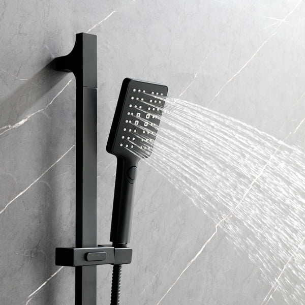 Dual-Control 3-Function Shower System with Hand Shower, 3 Bodysprays & Slide Bar – Complete Bathroom Fixture Package Includes Metal Lever Handles