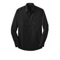 thumbnail image 5 of Port Authority Adult Male Men Plain Long Sleeves Shirt Black X-Small, 5 of 6