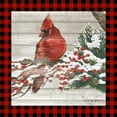 thumbnail image 2 of Hakimipour, Tiffany 12x12 White Modern Wood Framed Museum Art Print Titled - Winter Red Bird III, 2 of 4
