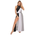 thumbnail image 2 of Raenseen Womens Modern Dance Costume Long Flowy Lyrical Dance Dress Split Ballet Gymnastic Leotard Black S, 2 of 9