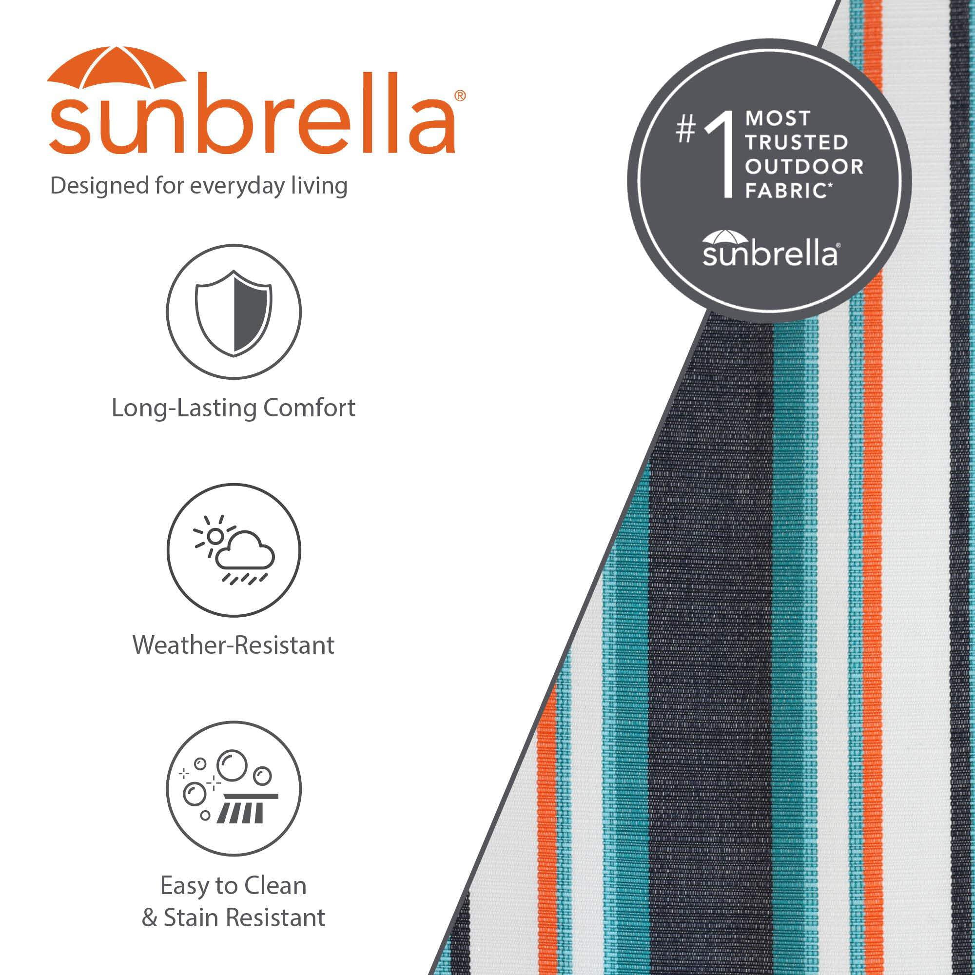 Vivere Double Sunbrella Hammock with Steel Stand, Portable Outdoor Lounge, Token Surfside