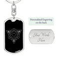 thumbnail image 2 of Sacred Geometry Boomerang White Stainless Steel or 18k Gold Premium Swivel Dog Tag Keychain, 2 of 16