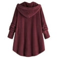 thumbnail image 2 of Winter Coat Sweatshirt for Women Plush Solid Button Long Sleeve, 2 of 9