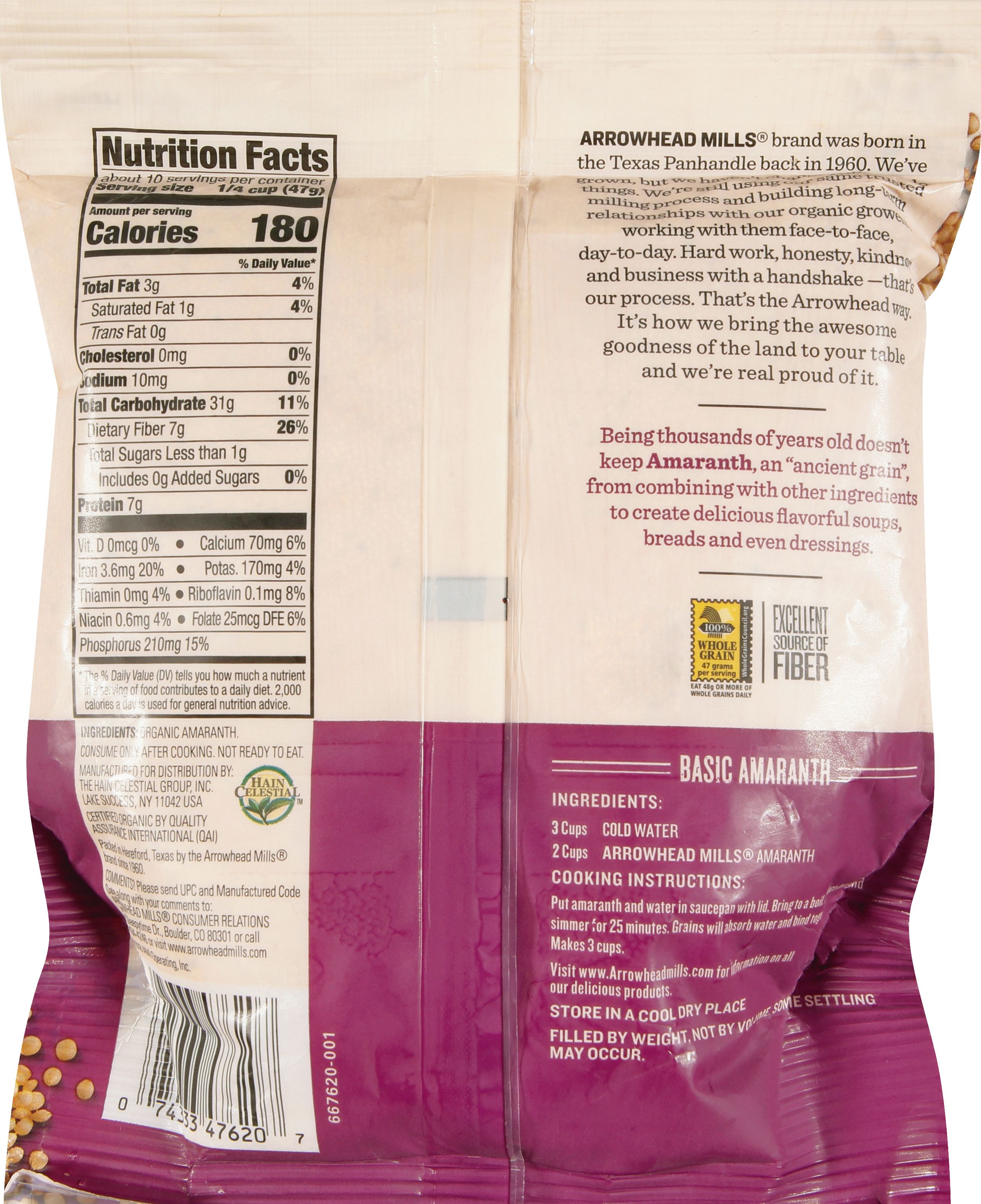 arrowhead mills amaranth grain