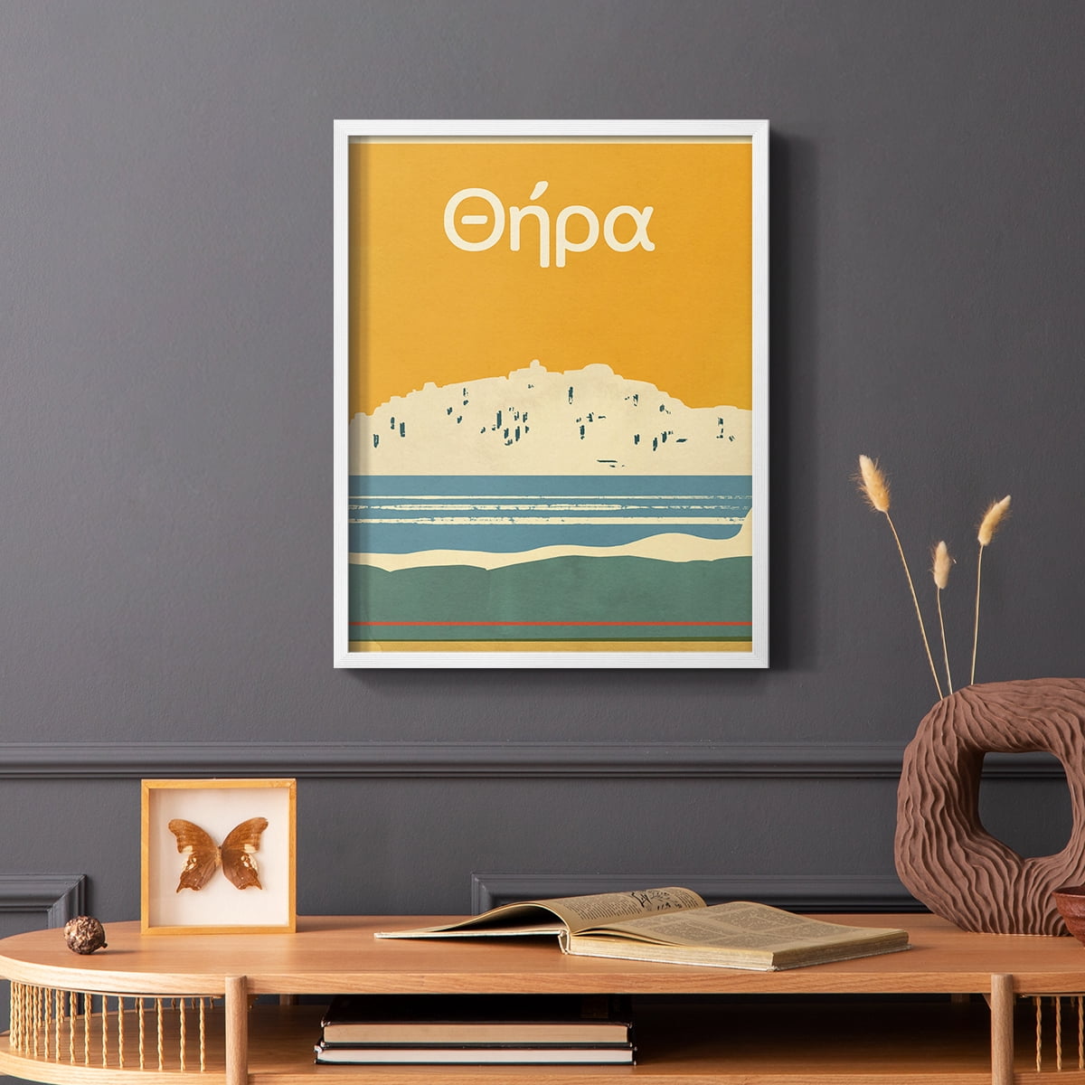 Summer Abroad III Framed Print in White Solid Wood Framed Print No Nail Hanging