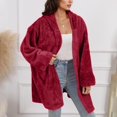 thumbnail image 6 of Men Hooded Cardigan Oversized Fuzzy Fleece Blanket Hoodie Jacket Plush Sherpa Winter Fall Coat Soft Outerwear, 6 of 7