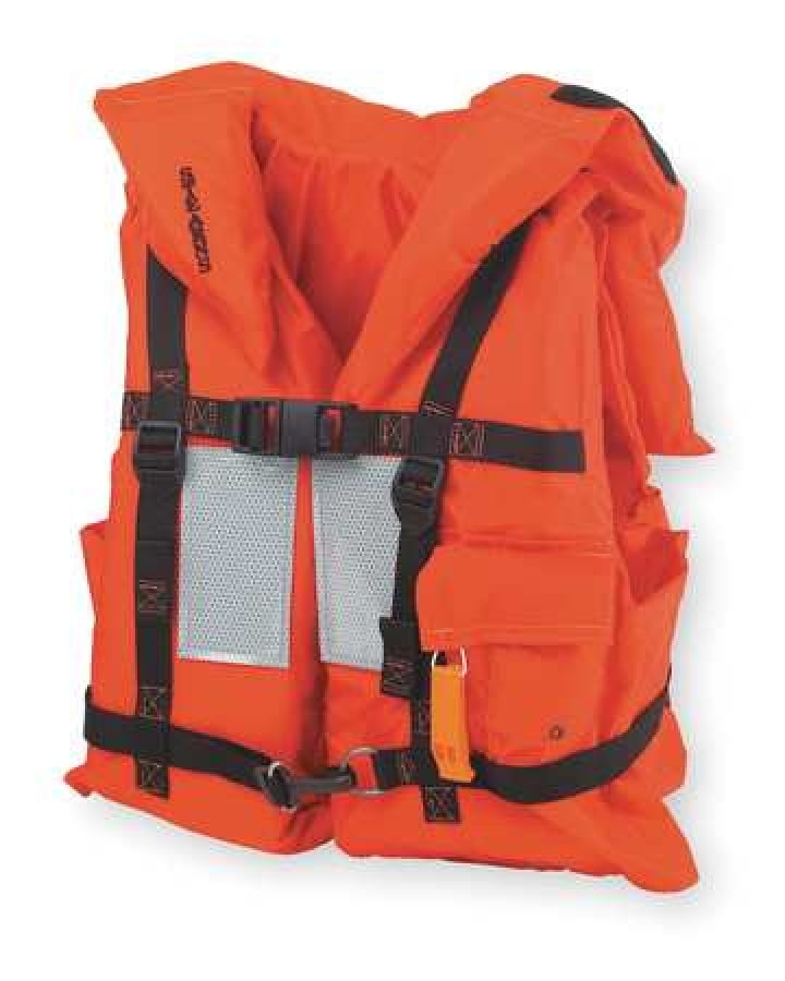 52" Chest Unisex Adult Type II Life Jacket Vest. Stearns Universal Orange 30" 