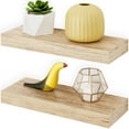 thumbnail image 5 of Ballucci 16" Floating Shelves for Wall, 2-Pack with Invisible Brackets, 6" Deep, Natural Oak, 5 of 7