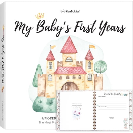 First 5 Years Baby Book Keepsake Baby Memory Book Girl Boy(Fairytale Land) | 90 Pages Hardcover First Year Milestone Journal Simple Newborn Scrapbook for New Parents Photo Album Shower Gift