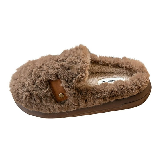 Wensltd Home Slippers for Women Indoor and Outdoor Winter Warm Plush Lining Cotton Slipper with Memory Foam