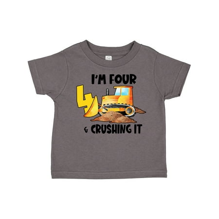 

Inktastic I m 4 and Crushing It Construction 4th Birthday Gift Toddler Boy or Toddler Girl T-Shirt