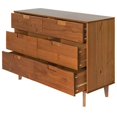 thumbnail image 3 of Walker Edison Commode en Bois Sloane à 6 Tiroirs - Caramel, 3 of 4