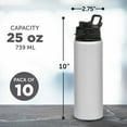thumbnail image 5 of Aluminum Water Bottles with Snap Lids 25 oz. Set of 10, Bulk Pack - Reusable, Great for Gym, Hiking, Cycling, For School - Silver, 5 of 5