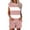 B-Pink, variant on Wyobmus Women's Casual Pajama Sets 2 Piece Lounge Set Stripe Printed Short Sleeve Round Neck Tops Drawstring Shorts Soft Sleepwear A-Light Blue