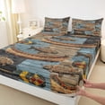 thumbnail image 3 of Feelyou Farmhouse Boating Bed Sheets, Fishing Pike Fish King Sheets, Vintage Western Cabin Sheet Set, Ultra Soft Bedroom Decor, 4pcs, 3 of 7