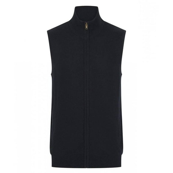 Henbury Mens Zip Front Sleeveless Sweater