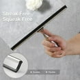 thumbnail image 3 of All-Purpose Shower Squeegee for Shower Doors, Bathroom, Window, Glass and Car Windshield, Includes Suction Hook & Adhesive Hook, 18/8 Stainless Steel, 12", Silver, 3 of 7