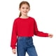 thumbnail image 4 of Cowsor Girls Crop Tops Kids Long Sleeve Pullover Sweatshirts Girls Cropped Crewneck Sweatshir, 4 of 7