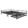 thumbnail image 4 of Kumix Bunk Bed with Trundle, Full over Full Bunk Bed with Full Length Guardrail and Ladder for Teens, Metal Bunk Bed Can Convertible into 2 Beds, 3 in 1 Bunk Bed, Noise-Free, Black, 4 of 7