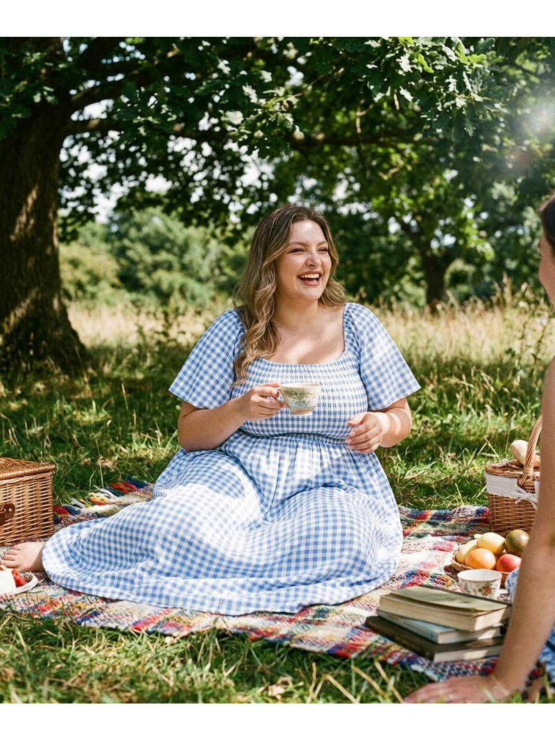 plus size plaid maxi dress Cassie LIZ Womens Dresses 3X V Neck Plaid Red Maxi Plus Size Dress with Elastic Waist Curvy Silhouette with Pockets Fall Winter Long Sleeve Romantic