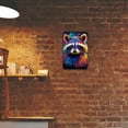 thumbnail image 4 of 1pc Neon Raccoon Metal Wall Art, Waterproof Iron Painting, Vibrant HD Printed Poster, Retro Style Room Decor, High-Quality Indoor & Outdoor Sign, 20x30cm/8x12inch, 4 of 7