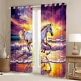 thumbnail image 2 of Erosebridal Galloping Horse Curtains Pack of 2 (42x84 Each), Ocean Beach Curtains Blackout, 2 of 6