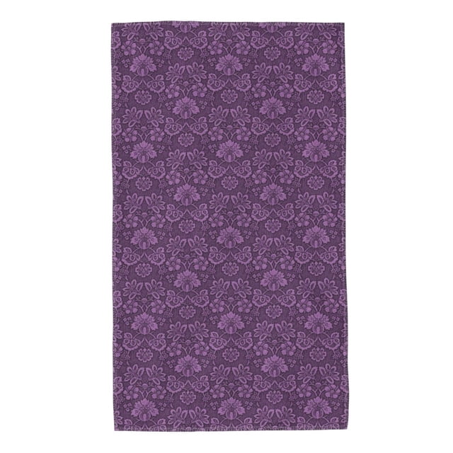 Balery Retro Florals Purple Toalla de Microfibra Premium con Estampado – 27.5x16 pulgadas, Alta Absorción, Suave y Aterciopelada, Secado Rápido