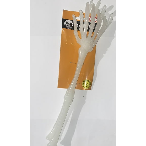 Clear White Skeleton Hand Tongs Creative Arm Skull Claw Halloween Design Party Decorations Kitchen Utensils Salad Tableware Desserts Serving Spoon – 12.87 Inch Long 1 Pair