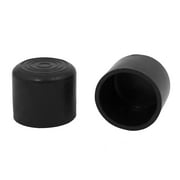 2pcs 30mm Dia Black Rubber Round Cabinet Leg Insert Cover Protector