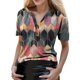 thumbnail image 1 of Gibobby Blusa Casual Para Mujer Camiseta de manga corta con cuello estampado para mujer, blusa de verano con cuello en V para mujer（Rojo， XXXL), 1 of 3