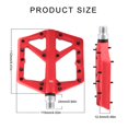 thumbnail image 3 of Bicycles Pedals Nonslip Wide Platform Bikes Flat Pedals 9/16Inch Thread Sealed Bearing Dustproof Mountain Bikes Pedals Red, 3 of 4