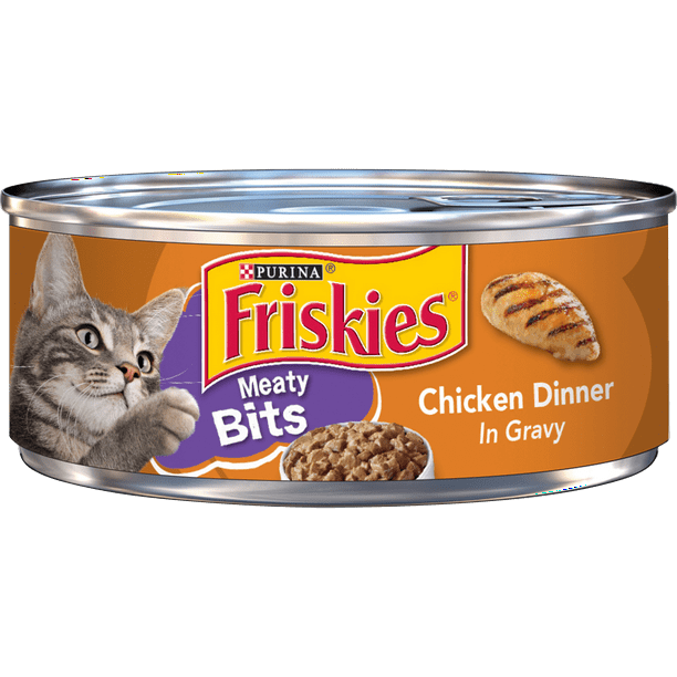 Purina Friskies Gravy Wet Cat Food, Meaty Bits Chicken Dinner 5.5 oz
