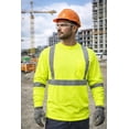thumbnail image 2 of High Visibility Fluorescent Safety T-Shirt - Full Sleeve - 100% Polyester (Large - 3 pack, Yellow), 2 of 5