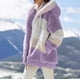 thumbnail image 3 of Gibobby Chamarras para mujer, Abrigo de Invierno a la Moda para Mujer, Chaqueta de Manga Larga con Solapa y Cremallera, de Piel sintética, Peluda, en Contraste(Morado,G), 3 of 5
