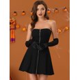 thumbnail image 2 of Mini vestido de Fiesta sin tirantes Allegra K Día de San Patricio Negro M, 2 of 6