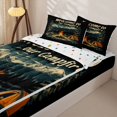 thumbnail image 3 of Erosebridal Vintage Camping Zipper Queen Comforter Set with Fitted Sheet and 2 Pillowcases,Mountain Tent Campfire Zipper Bedding Set For Boys,Polkadot Reversible,4-Piece, 3 of 7